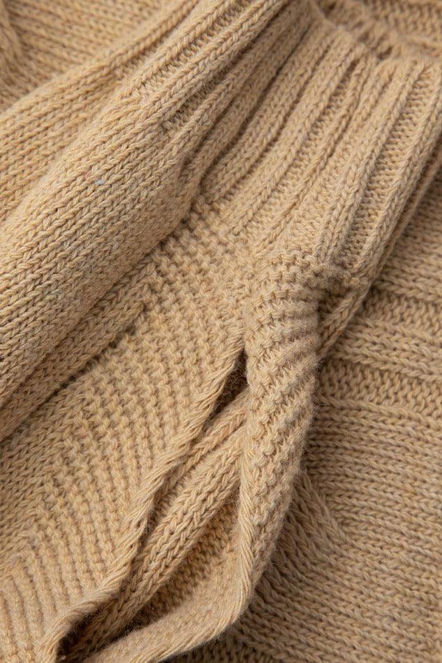 Turtle Neck Cape Sleeve Knit Crop Top