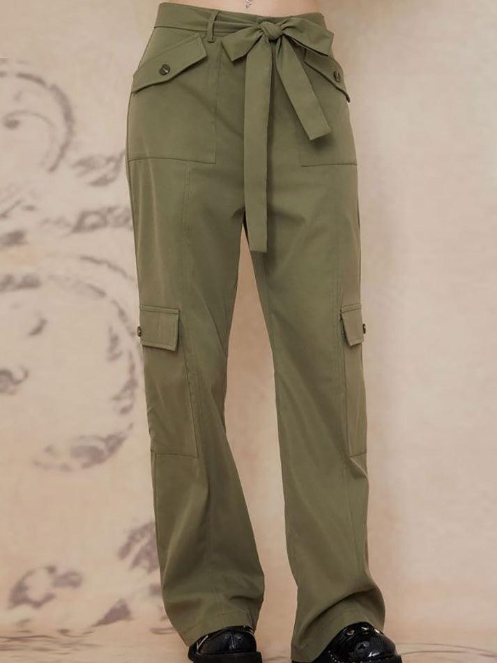 Low Waist Pocket Straight-Fit Cargo Pants