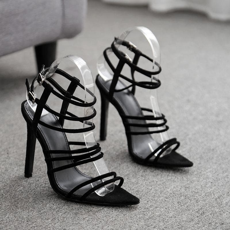 Stiletto High Heel Elegant Sandal Black