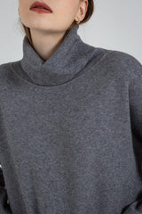 Long Sleeve Turtleneck Knitted Sweater Dress
