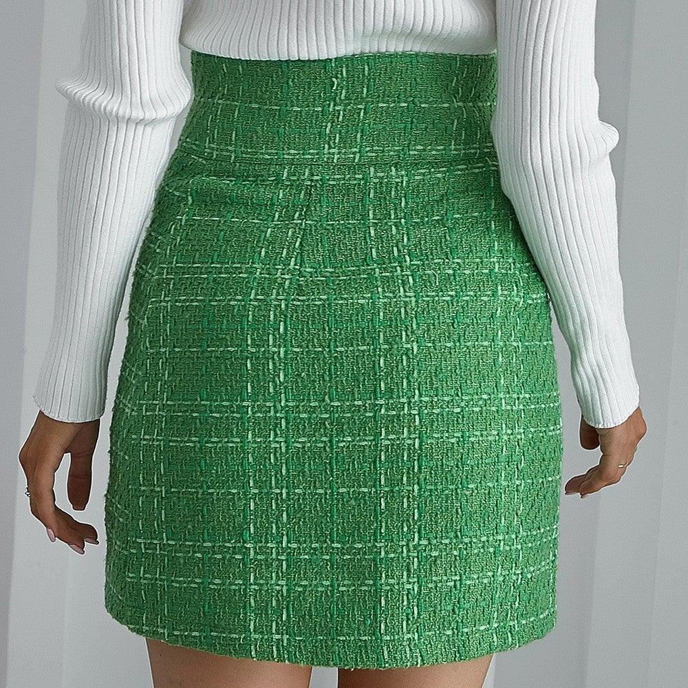 tweed hip skirt