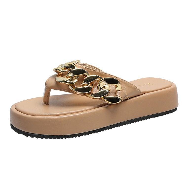 Thick-soled chain sandals