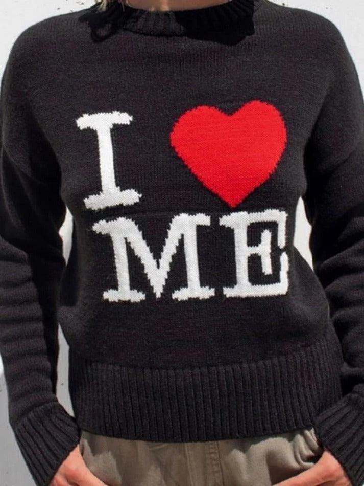 Love Me Black Pullover Sweater