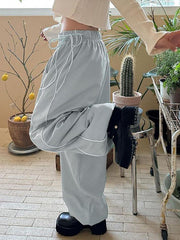 Low Rise Striped Loose-Fit Wide-Leg Sweatpants