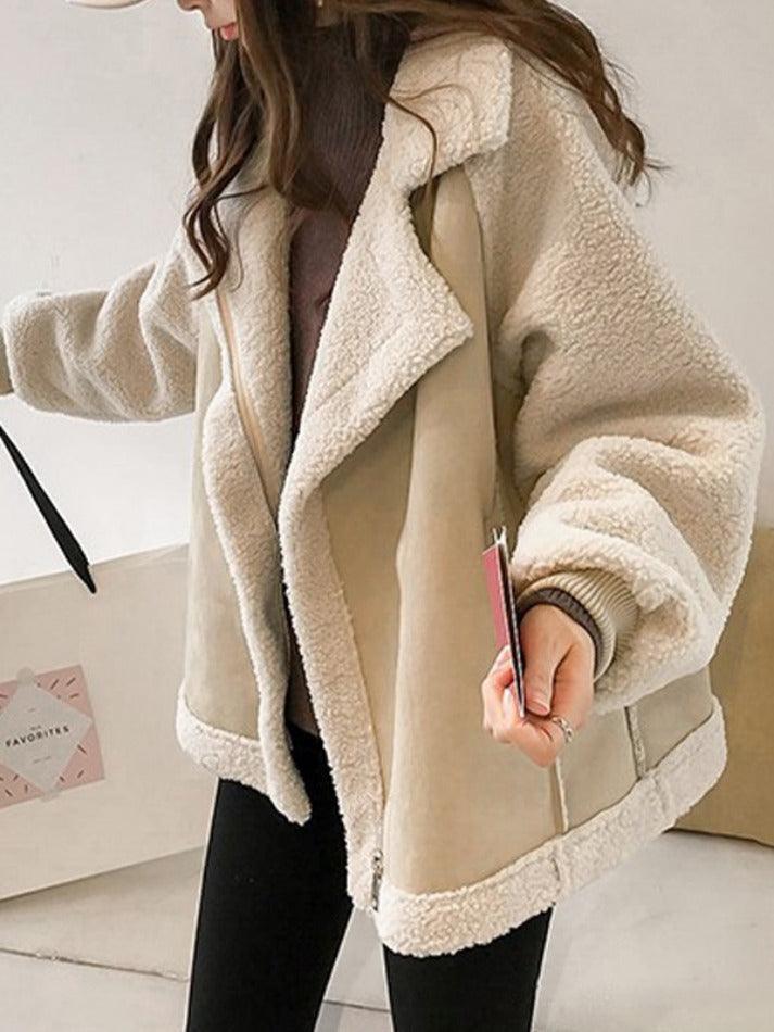 Lambswool Suede Patch Loose Jacket
