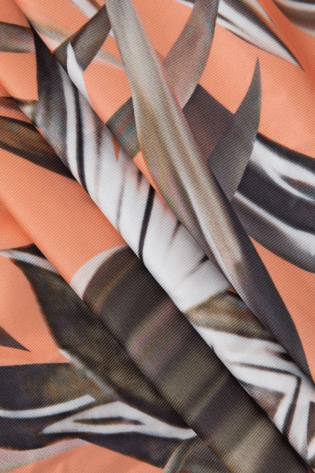 Leaves Print Cut Out Midi Dress