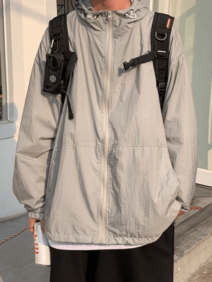 Men's Lightweight Zipper Hooded Jacket