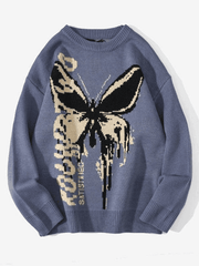 Oversized Butterfly Jacquard Sweater