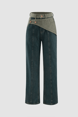 Panel Detail Denim Jeans