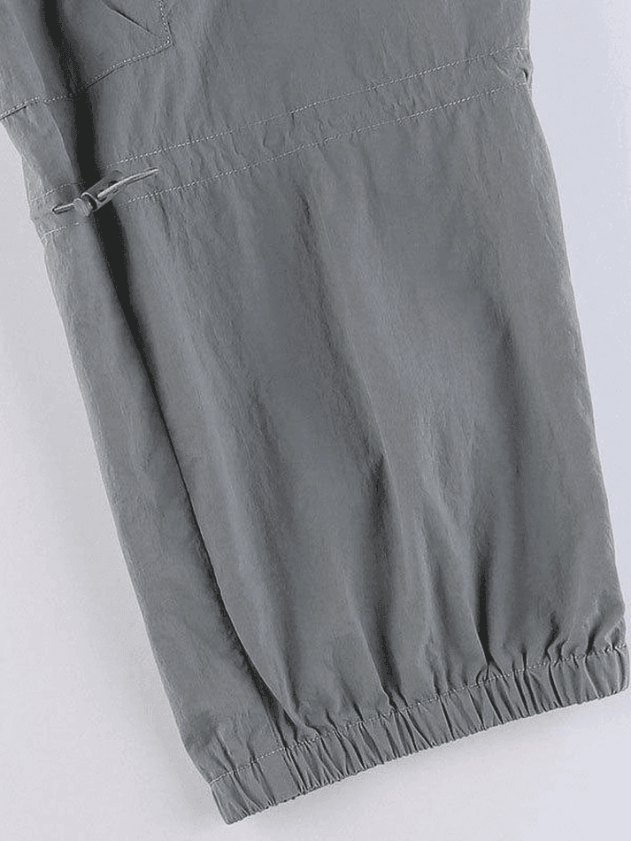 Pocket Patched Drawstring Cargo Pants