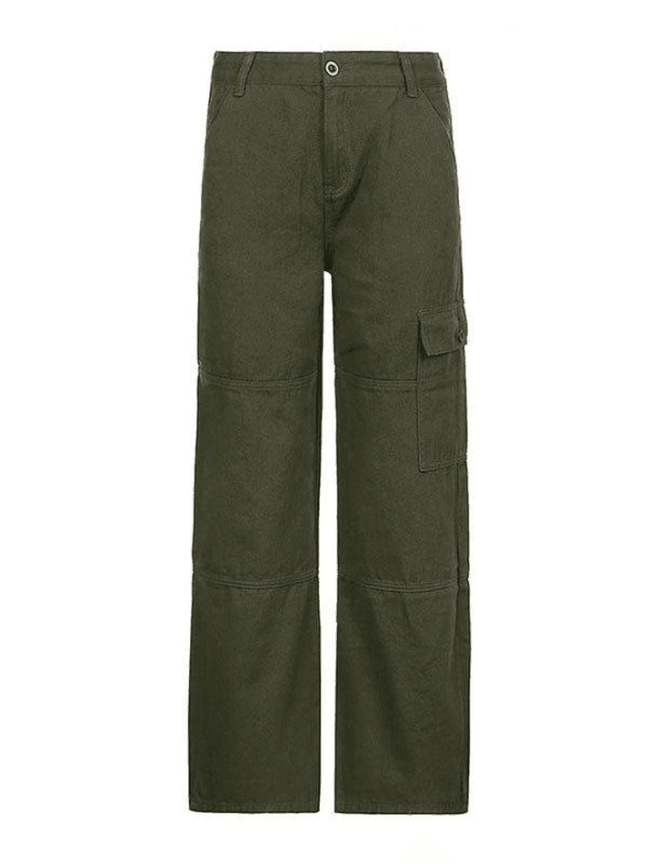 Pocket Patched Straight Cargo Jeans